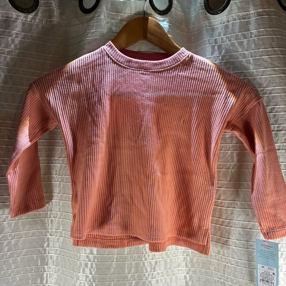 Target Pink Ribbed Long Sleeve Tee
